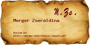 Merger Zseraldina névjegykártya